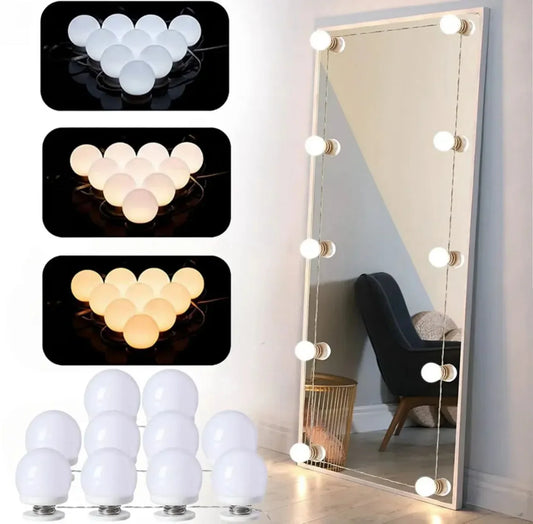 Vanity Light 8 LED Bulbs for Makeup Mirror with 3 Different Modes