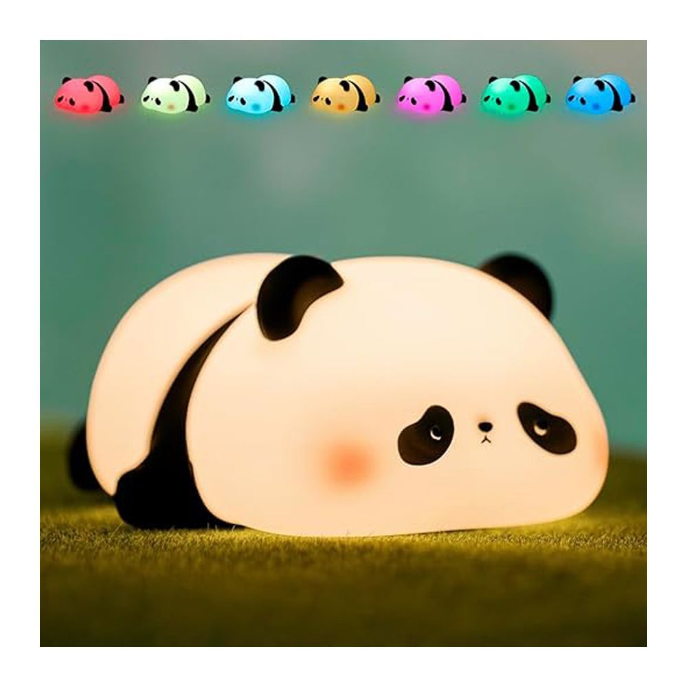 Cute Panda Silicone Night Lamp – Tap Control Rechargeable LED Night Light