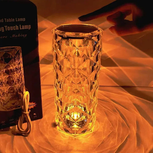 Rose Diamond Table Lamp – USB Charging Touch Lamp