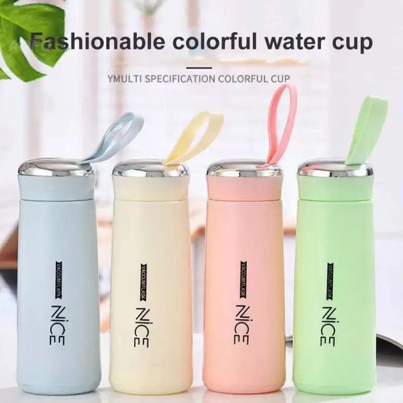 400ml Glass Mini Flask - Vacuum Insulated, Loop Handle, Random Colors - Easy2Buy.pk