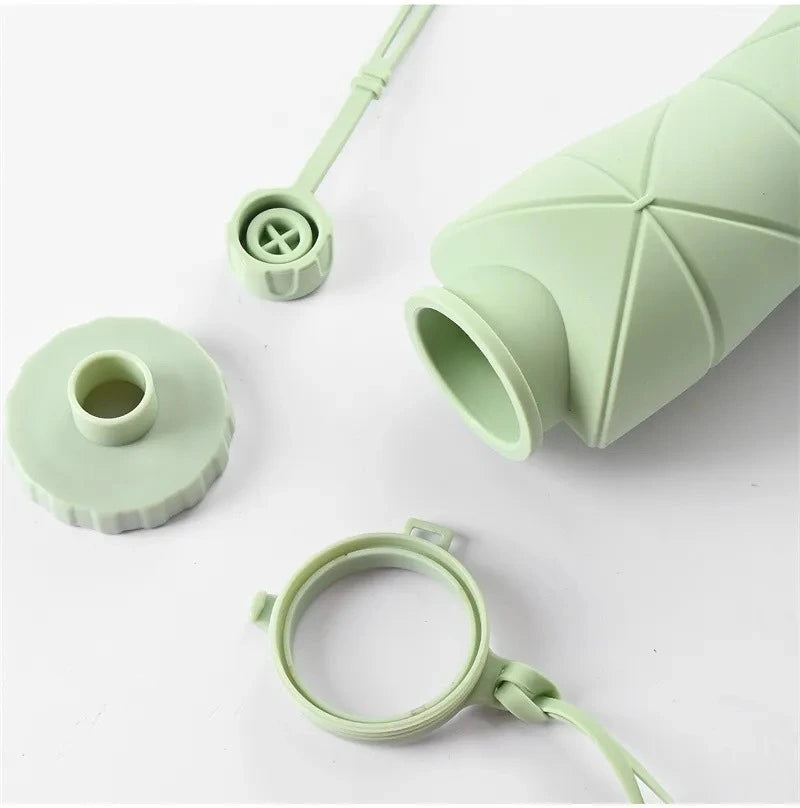 Silicon Foldable Bottle 600ml | Portable Water Bottle | Random Color