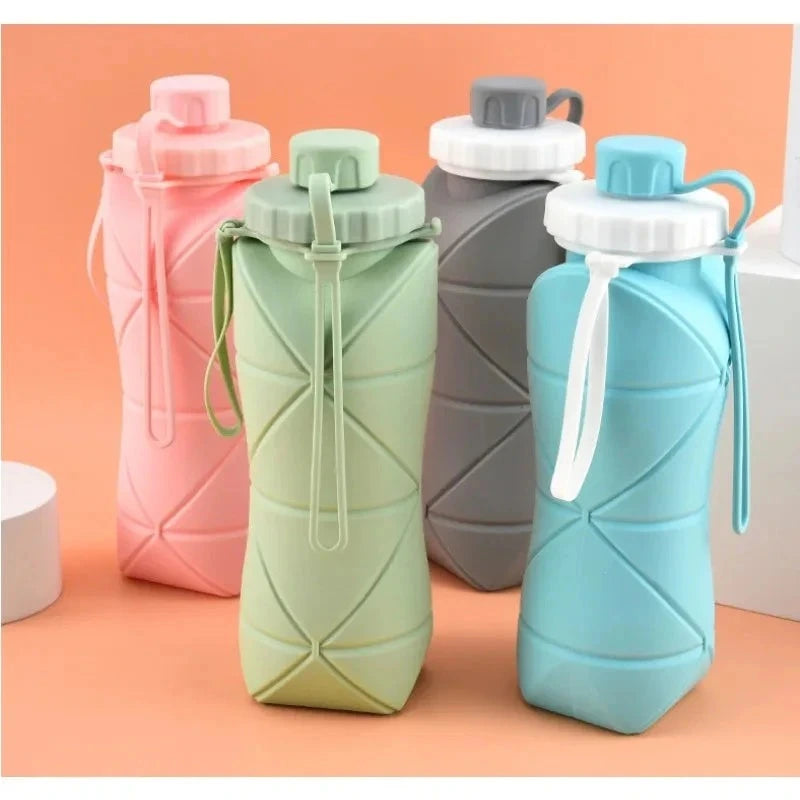 Silicon Foldable Bottle 600ml | Portable Water Bottle | Random Color