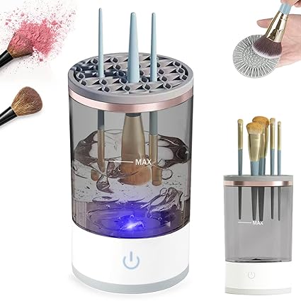 3 in 1 Electric Makeup Brush Cleaner, Makeup Brushes Drying Rack & Brush Holder Stand - Easy2Buy.pk