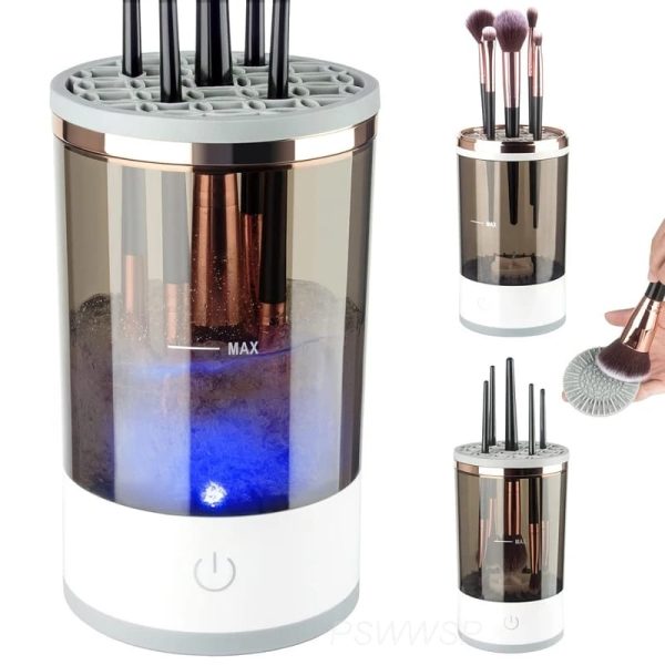 3 in 1 Electric Makeup Brush Cleaner, Makeup Brushes Drying Rack & Brush Holder Stand - Easy2Buy.pk