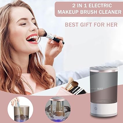 3 in 1 Electric Makeup Brush Cleaner, Makeup Brushes Drying Rack & Brush Holder Stand - Easy2Buy.pk