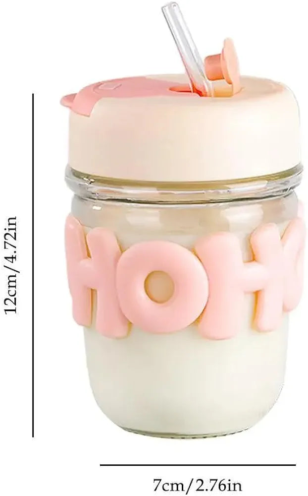 Pearl Glass Mug with Straw – Portable Sipper