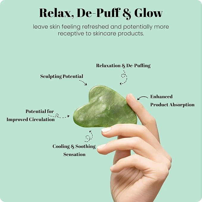 Gua Sha Facial Tool & Jade Face Roller Set – Face Lifting Massager