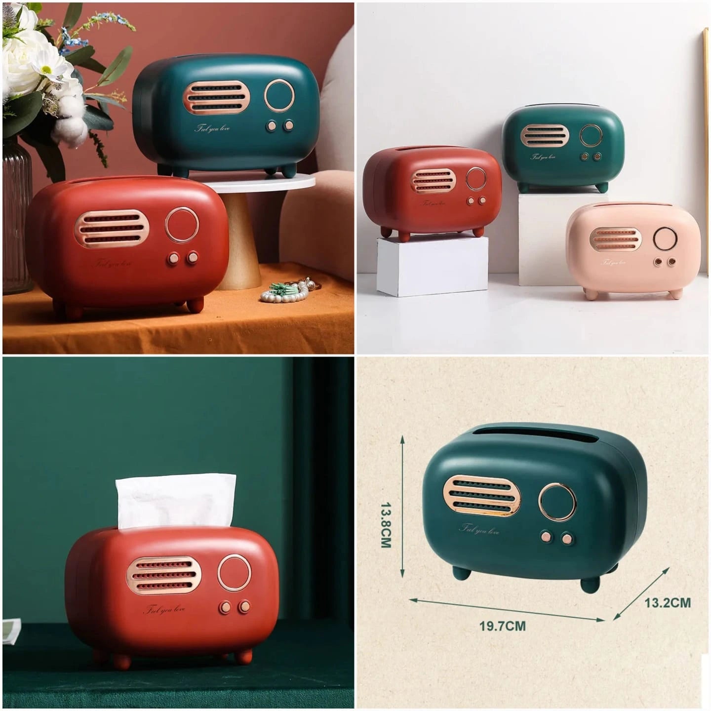 Retro Radio Tissue Box Holder