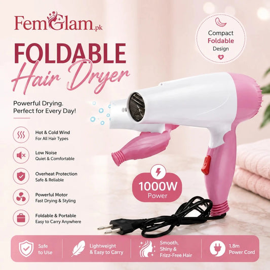 Foldable Hair Dryer |  Portable Travel Hair Dryer
