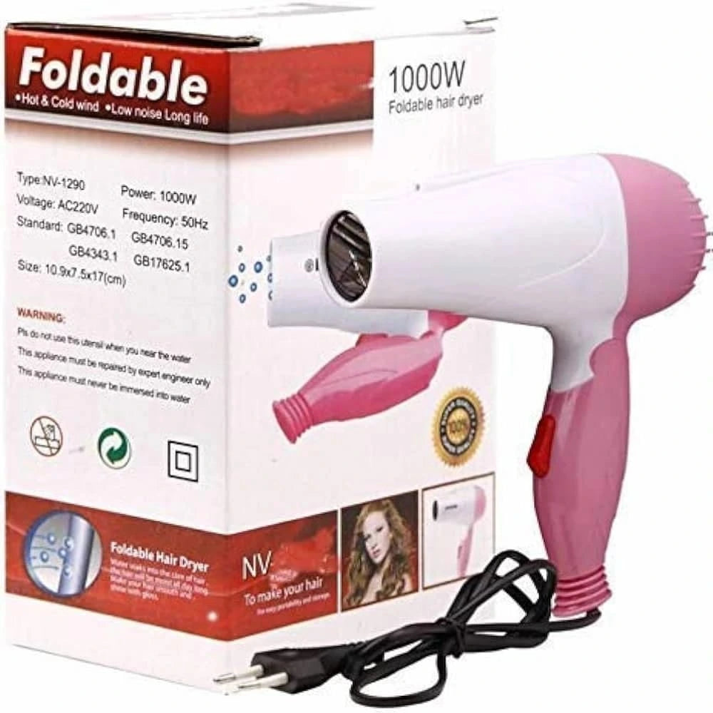 Foldable Hair Dryer |  Portable Travel Hair Dryer