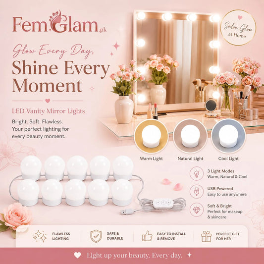Vanity Light 8 LED Bulbs for Makeup Mirror with 3 Different Modes