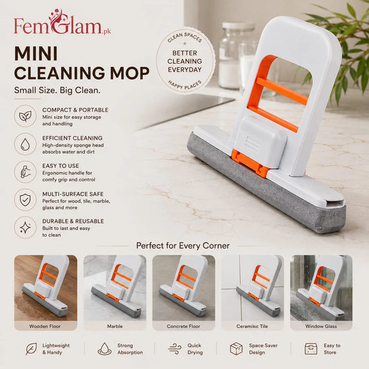 Mini Cleaning Mop – Super Absorbent Sponge Wiper