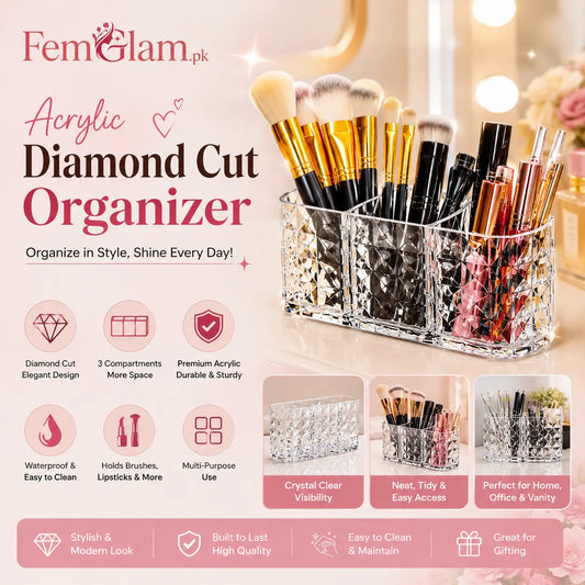 Acrylic Diamond Cut Organizer