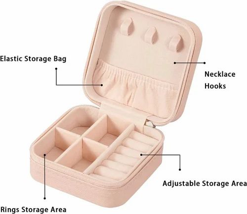 Portable Leather Jewelry Organizer Box (Zippered Travel Case)
