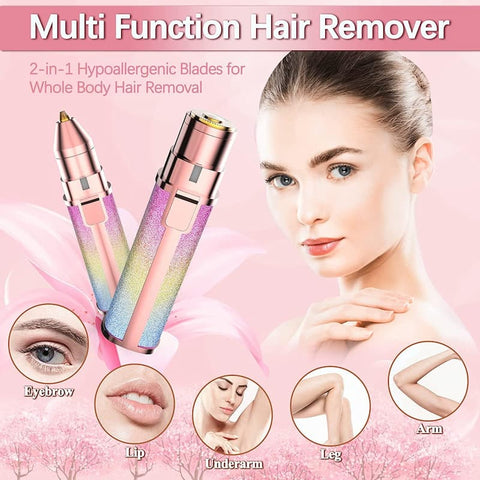 2-in-1 Rechargeable Eyebrow Trimmer & Facial Hair Remover